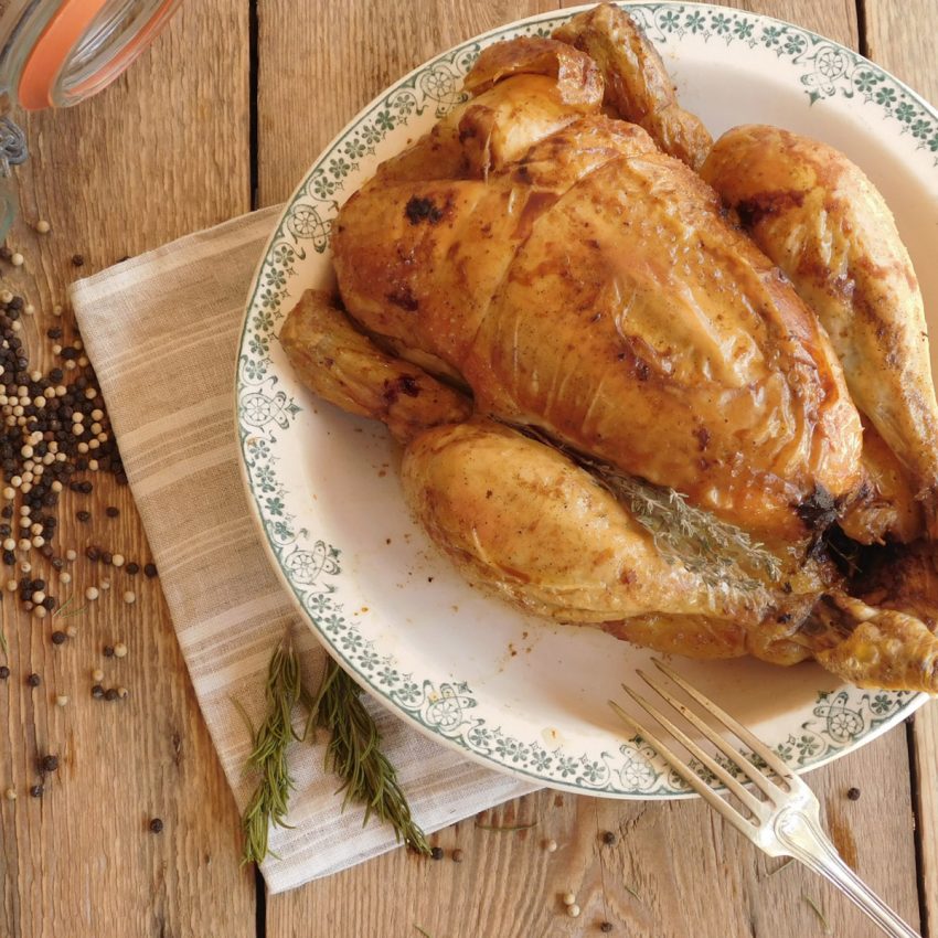 Recette poulet roti au thym bio