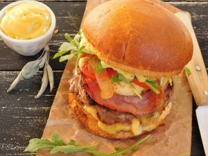 Recette de burger de veau, chèvre et sauge bio
