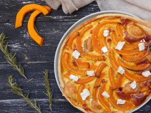Recette de tarte potimarron chevre romarin bio